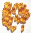 25 13x6mm Four Sided Transparent Topaz Drop Beads
